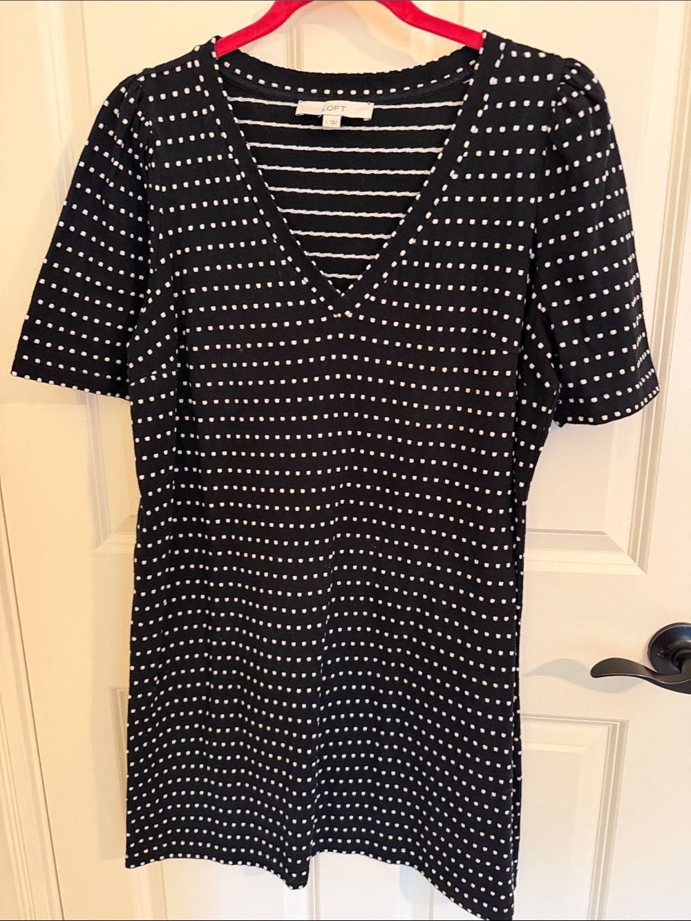 LOFT Black and White Striped Knit Top